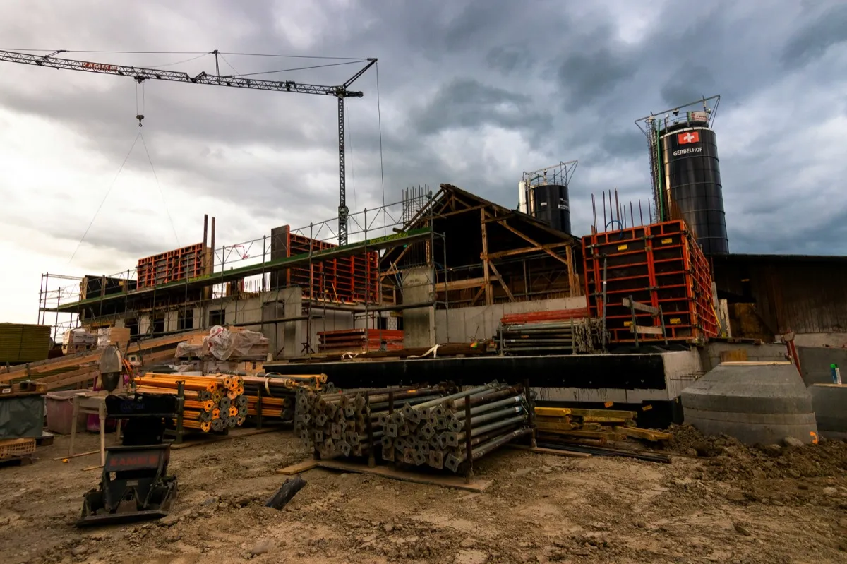 Construction site with a crane